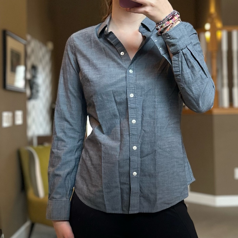 Denim Button Down Top - image 1